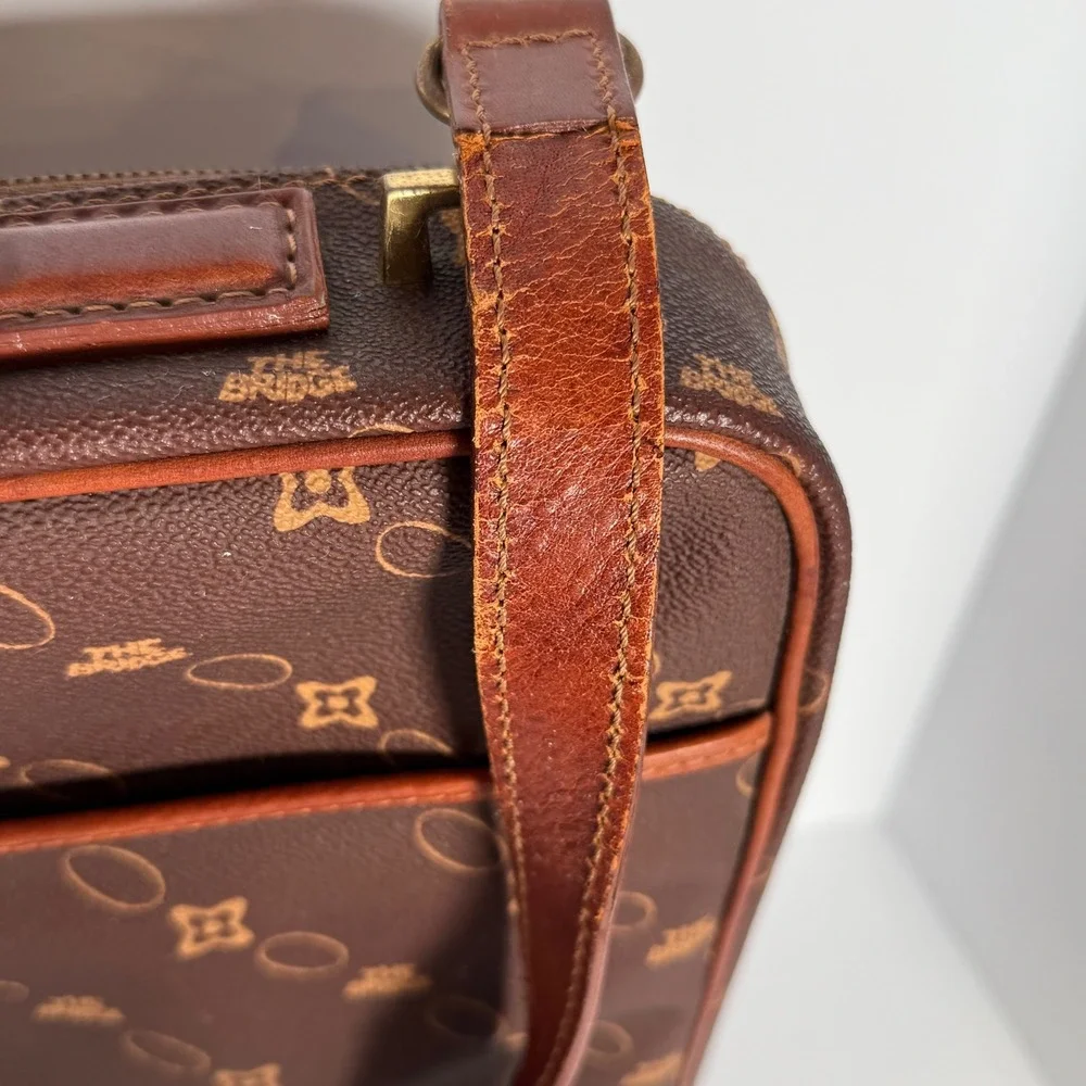 The Bridge Vintage Briefcase Brown Monogram Coated Canvas Messenger Bag